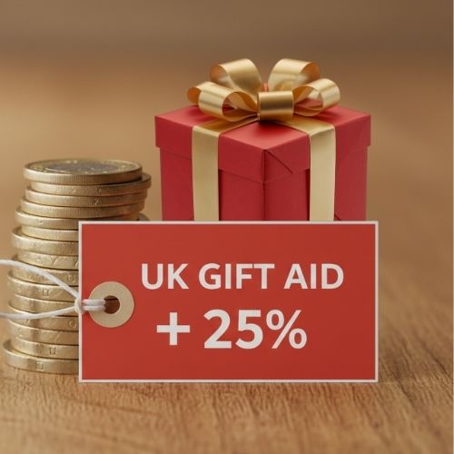 A present & coins representing gift aid